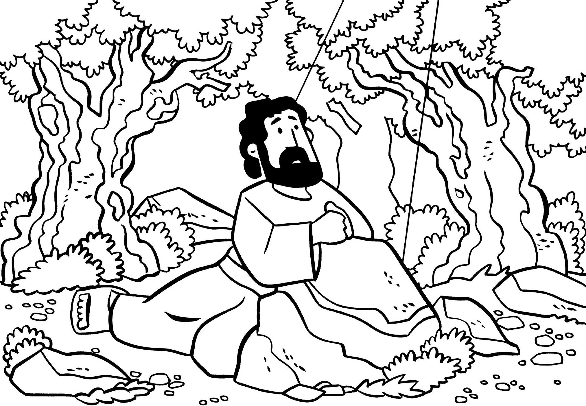 Иисус в Гефсиманском саду раскраска